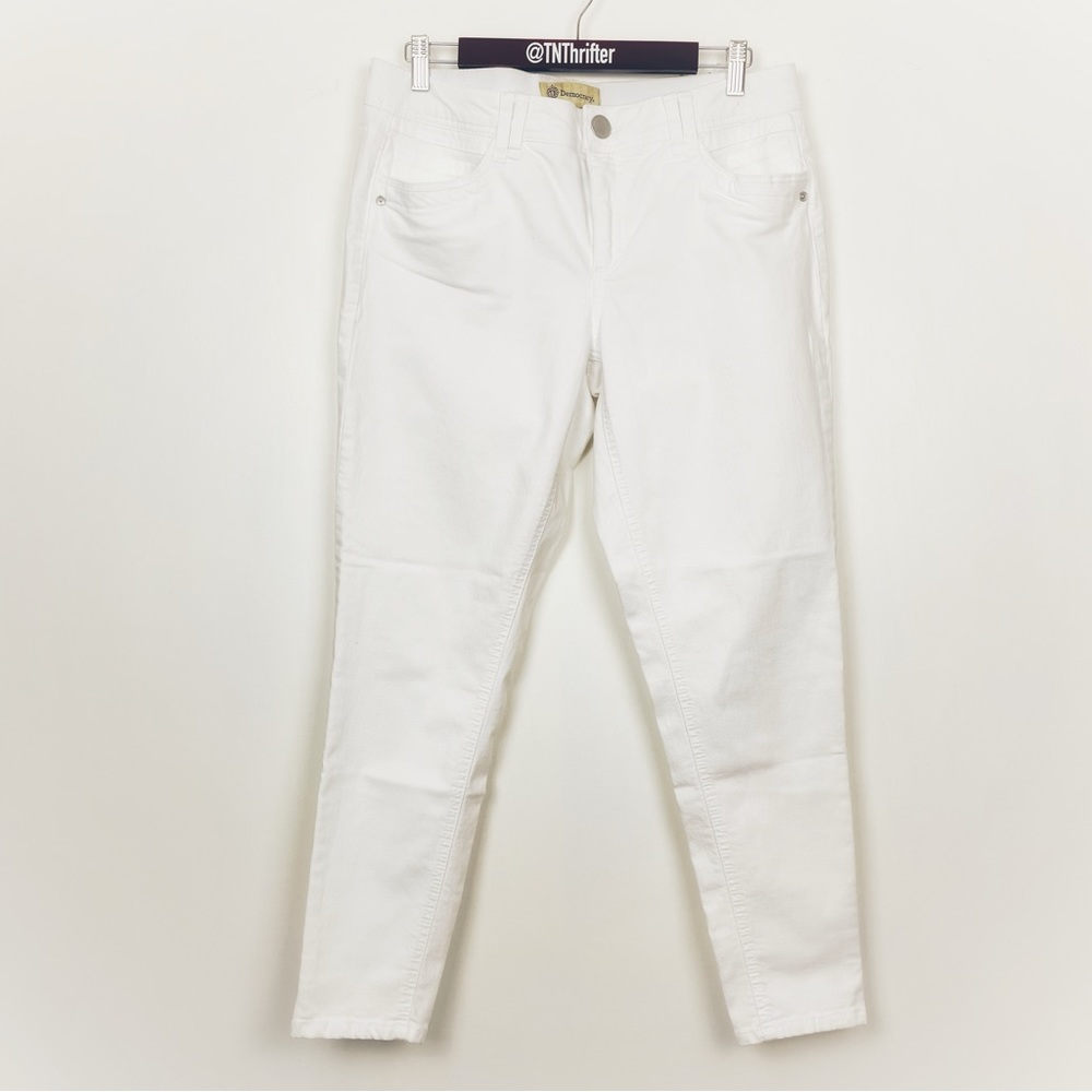 Democracy Women’s Ab Technology Waistband Denim Jeans Size 12 White Normcore Y2K